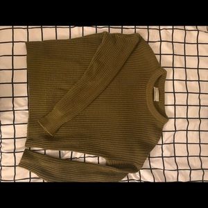 Green Knit Crew Neck Sweater Size Small